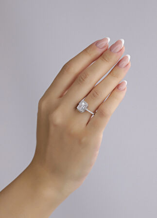 Nar-in Altın Mücevherat Baget Beyaz Altın Yüzük 079