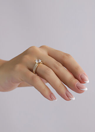 Nar-in Altın Mücevherat Tektaş Altın Yüzük 100