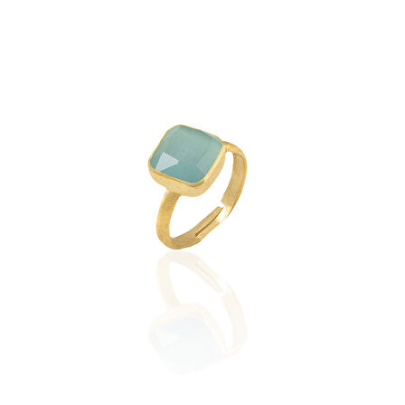 Kadir Jewellery 22 Ayar Altın Kaplama Zirkon Taşlı Kadın Minimal Yüzük