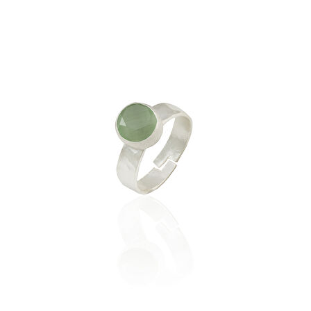 Kadir Jewellery 925 Ayar Gümüş Kaplama Zirkon Taşlı Ayarlanabilir Kadın Minimal Yüzük