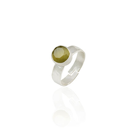 Kadir Jewellery 925 Ayar Gümüş Kaplama Zirkon Taşlı Ayarlanabilir Kadın Minimal Yüzük