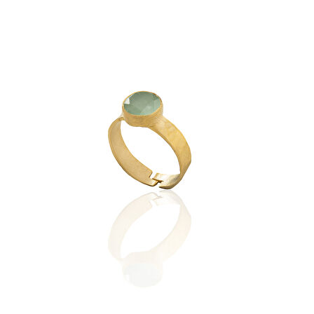 Kadir Jewellery 22 Ayar Altın Kaplama Zirkon Taşlı Kadın Minimal Yüzük