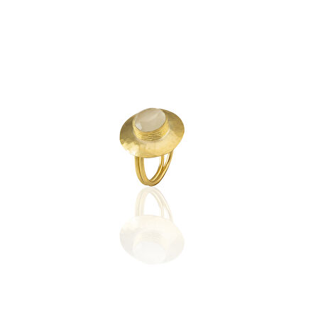 Kadir Jewellery 22 Ayar Altın Kaplama Zirkon Taşlı Kadın Vintage Yüzük