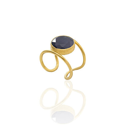Kadir Jewellery 22 Ayar Altın Kaplama Kadın Zirkon Taşlı Yüzük