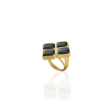 Kadir Jewellery 22 Ayar Altın Kaplama Kadın Zirkon Taşlı Yüzük