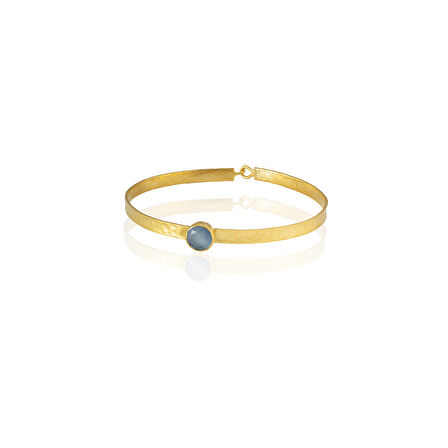 Kadir Jewellery 22 Ayar Altın Kaplama El İşçiliği Zirkon Taşlı Kadın Kelepçe Bilezik