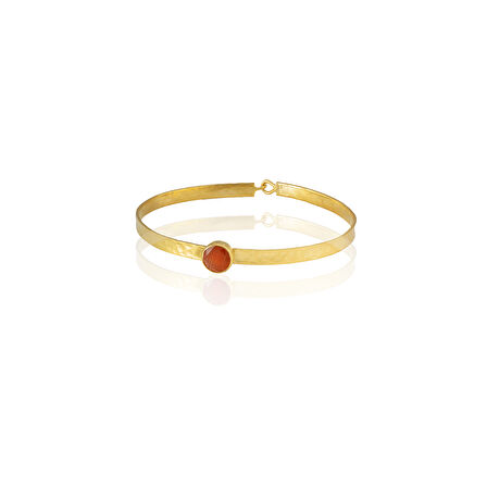 Kadir Jewellery 22 Ayar Altın Kaplama El İşçiliği Zirkon Taşlı Kadın Kelepçe Bilezik