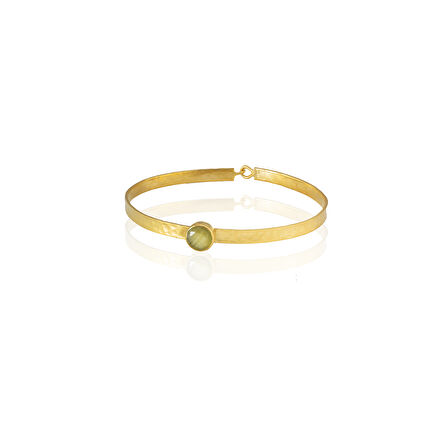 Kadir Jewellery 22 Ayar Altın Kaplama El İşçiliği Zirkon Taşlı Kadın Kelepçe Bilezik