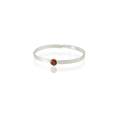 Kadir Jewellery 925 Ayar Gümüş Kaplama El İşçiliği Zirkon Taşlı Kadın Kelepçe Bilezik