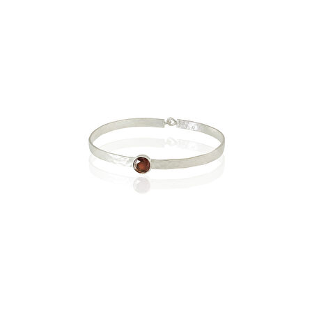 Kadir Jewellery 925 Ayar Gümüş Kaplama El İşçiliği Zirkon Taşlı Kadın Kelepçe Bilezik