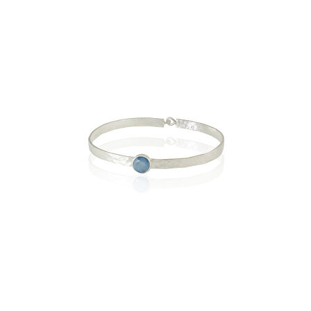 Kadir Jewellery 925 Ayar Gümüş Kaplama El İşçiliği Zirkon Taşlı Kadın Kelepçe Bilezik
