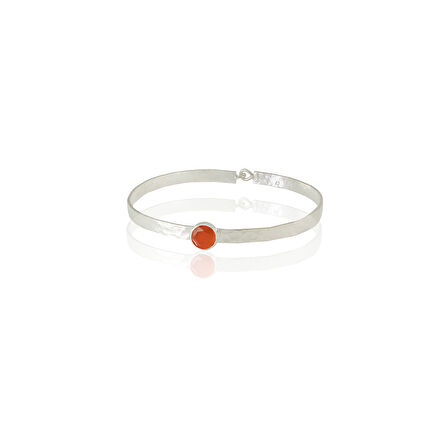 Kadir Jewellery 925 Ayar Gümüş Kaplama El İşçiliği Zirkon Taşlı Kadın Kelepçe Bilezik