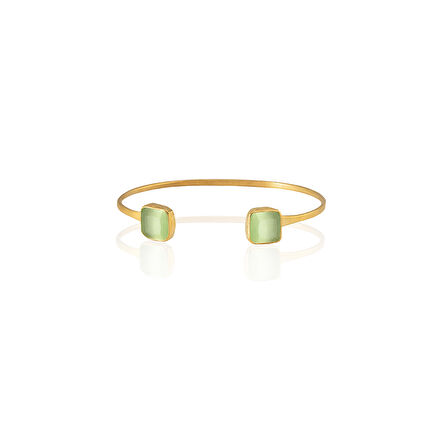 Kadir Jewellery 22 Ayar Altın Kaplama El İşçiliği Zirkon Taşlı Kadın Charm Bileklik