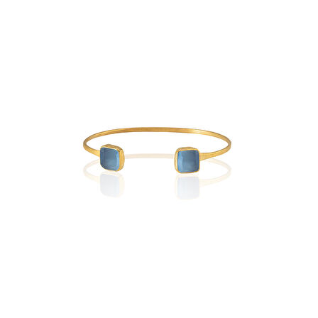 Kadir Jewellery 22 Ayar Altın Kaplama El İşçiliği Zirkon Taşlı Kadın Charm Bileklik