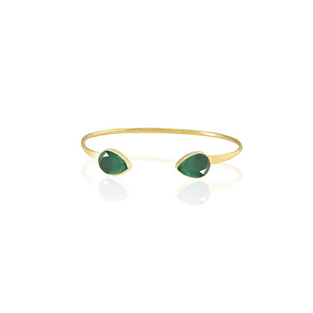 Kadir Jewellery 22 Ayar Altın Kaplama El İşçiliği Zirkon Taşlı Kadın Charm Bileklik