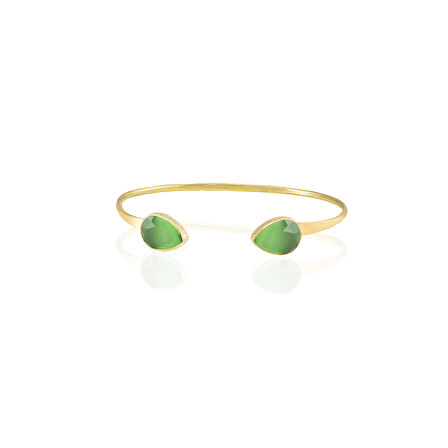 Kadir Jewellery 22 Ayar Altın Kaplama El İşçiliği Zirkon Taşlı Kadın Charm Bileklik