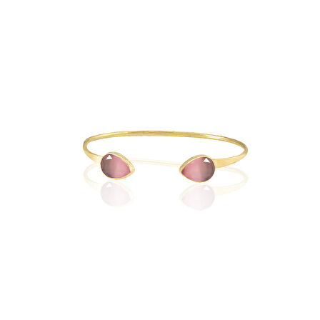Kadir Jewellery 22 Ayar Altın Kaplama El İşçiliği Zirkon Taşlı Kadın Charm Bileklik