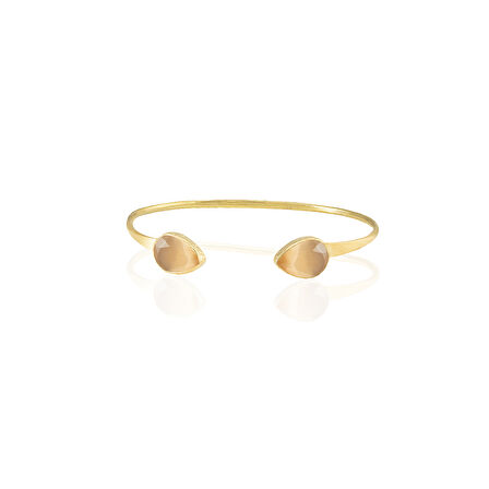 Kadir Jewellery 22 Ayar Altın Kaplama El İşçiliği Zirkon Taşlı Kadın Charm Bileklik
