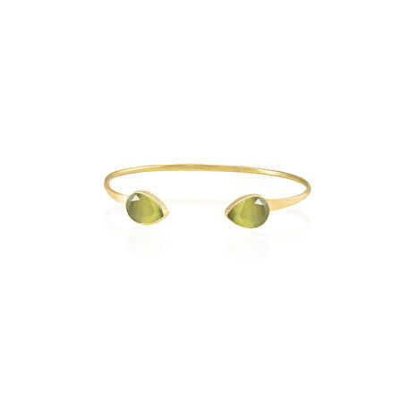 Kadir Jewellery 22 Ayar Altın Kaplama El İşçiliği Zirkon Taşlı Kadın Charm Bileklik