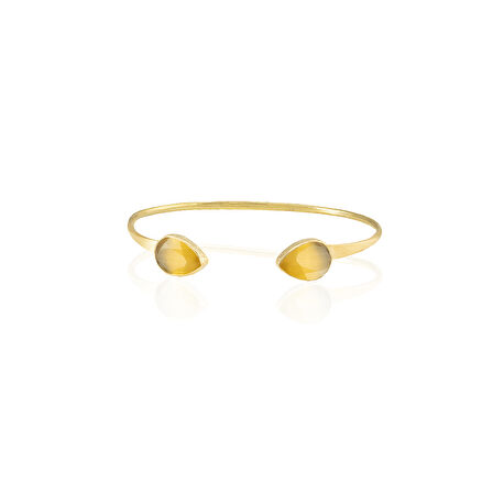 Kadir Jewellery 22 Ayar Altın Kaplama El İşçiliği Zirkon Taşlı Kadın Charm Bileklik
