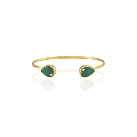 Kadir Jewellery 22 Ayar Altın Kaplama El İşçiliği Zirkon Taşlı Kadın Charm Bileklik