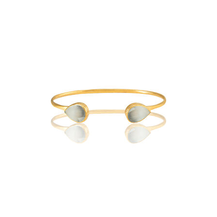 Kadir Jewellery 22 Ayar Altın Kaplama El İşçiliği Zirkon Taşlı Kadın Charm Bileklik