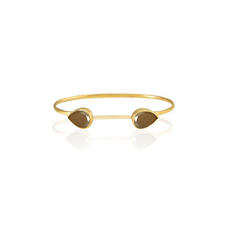 Kadir Jewellery 22 Ayar Altın Kaplama El İşçiliği Zirkon Taşlı Kadın Charm Bileklik