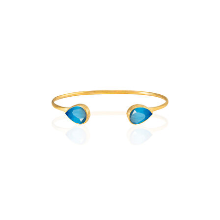Kadir Jewellery 22 Ayar Altın Kaplama El İşçiliği Zirkon Taşlı Kadın Charm Bileklik