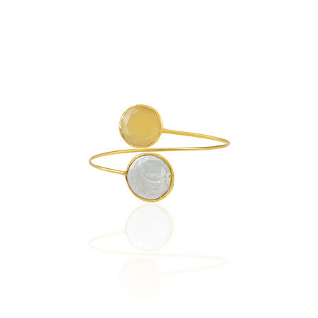 Kadir Jewellery 22 Ayar Altın Kaplama Ayarlanabilir İnci Bilezik