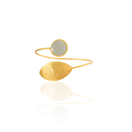 Kadir Jewellery 22 Ayar Altın Kaplama Zirkon Taşlı Ayarlanabilir Trend Bilezik