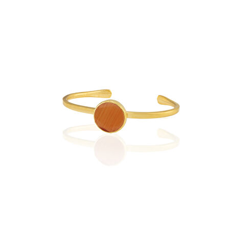 Kadir Jewellery Zirkon Taşlı Ayarlanabilir 22 Ayar Altın Kaplama Bilezik