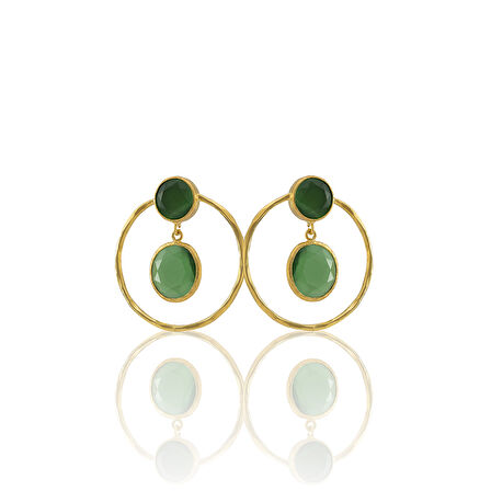 Kadir Jewellery 22 Ayar Altın Kaplama Kadın Halka Küpe -El İşçiliği Ve Hipoalerjenik Küpe