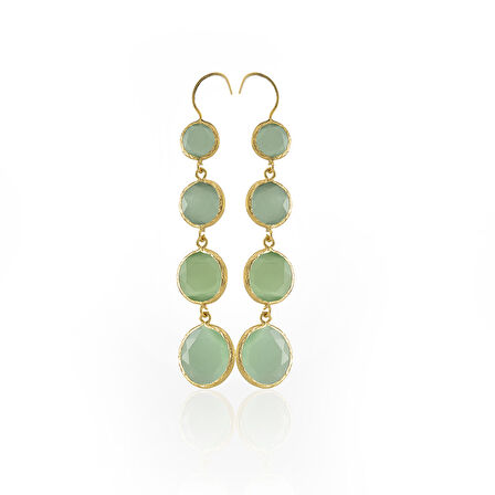 Kadir Jewellery 22 Ayar Altın Kaplama Kadın Sallantılı Küpe -El İşçiliği Ve Hipoalerjenik Küpe