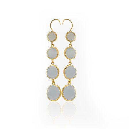 Kadir Jewellery 22 Ayar Altın Kaplama Kadın Sallantılı Küpe -El İşçiliği Ve Hipoalerjenik Küpe