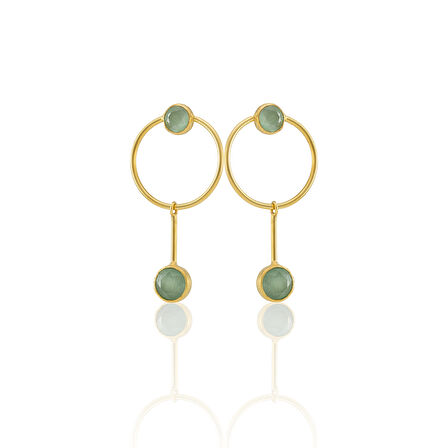 Kadir Jewellery 22 Ayar Altın Kaplama Kadın Sallantılı Küpe -El İşçiliği Ve Hipoalerjenik Küpe