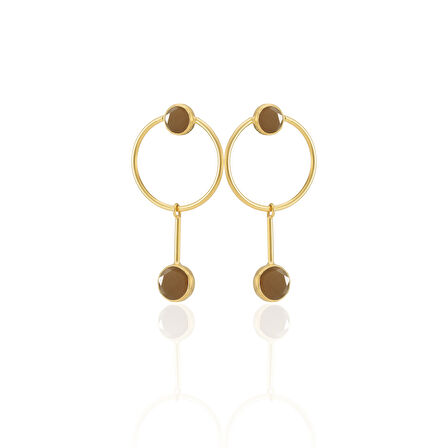 Kadir Jewellery 22 Ayar Altın Kaplama Kadın Sallantılı Küpe -El İşçiliği Ve Hipoalerjenik Küpe