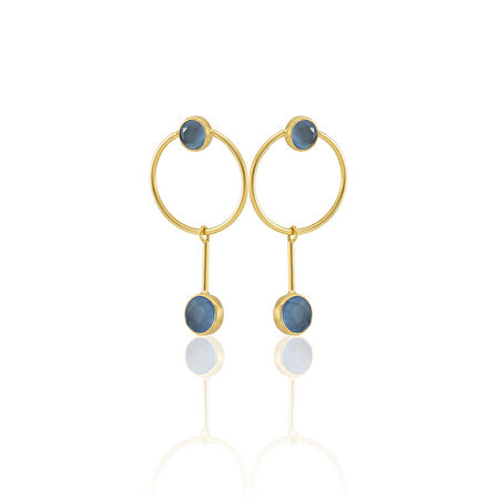 Kadir Jewellery 22 Ayar Altın Kaplama Kadın Sallantılı Küpe -El İşçiliği Ve Hipoalerjenik Küpe