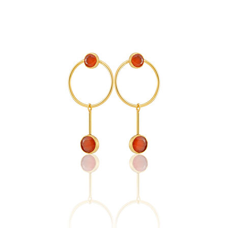 Kadir Jewellery 22 Ayar Altın Kaplama Kadın Sallantılı Küpe -El İşçiliği Ve Hipoalerjenik Küpe