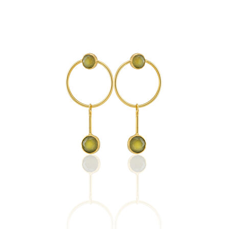 Kadir Jewellery 22 Ayar Altın Kaplama Kadın Sallantılı Küpe -El İşçiliği Ve Hipoalerjenik Küpe