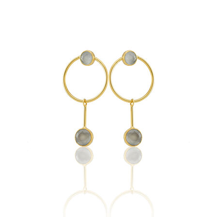 Kadir Jewellery 22 Ayar Altın Kaplama Kadın Sallantılı Küpe -El İşçiliği Ve Hipoalerjenik Küpe