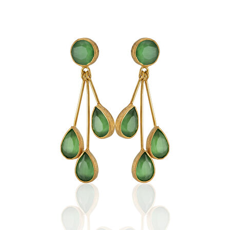 Kadir Jewellery 22 Ayar Altın Kaplama Vintage Küpe -El İşçiliği Ve Hipoalerjenik Küpe