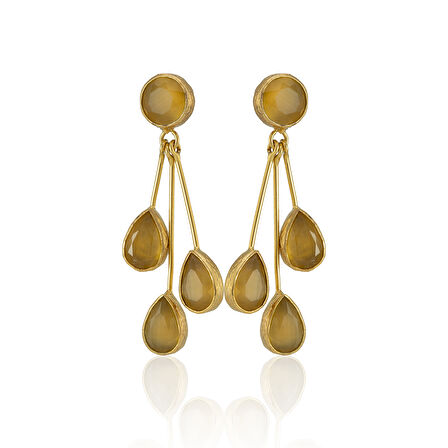 Kadir Jewellery 22 Ayar Altın Kaplama Vintage Küpe -El İşçiliği Ve Hipoalerjenik Küpe