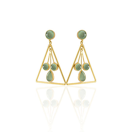 Kadir Jewellery 22 Ayar Altın Kaplama Kadın Sallantılı Küpe -El İşçiliği Ve Hipoalerjenik Küpe