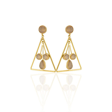 Kadir Jewellery 22 Ayar Altın Kaplama Kadın Sallantılı Küpe -El İşçiliği Ve Hipoalerjenik Küpe