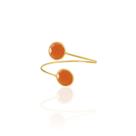 Kadir Jewellery 22 Ayar Altın Kaplama Zirkon Taşlı Ayarlanabilir Trend Bilezik