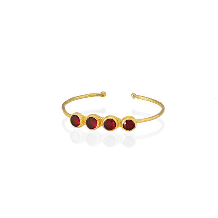 Kadir Jewellery 22 Ayar Altın Kaplama Zirkon Taşlı Ayarlanabilir Trend Bilezik