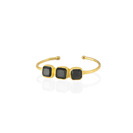 Kadir Jewellery 22 Ayar Altın Kaplama Zirkon Taşlı Ayarlanabilir Trend Bilezik