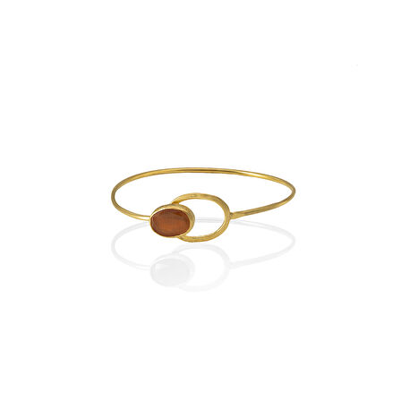 Kadir Jewellery 22 Ayar Altın Kaplama El İşçiliği Zirkon Taşlı Kadın Kelepçe Bilezik