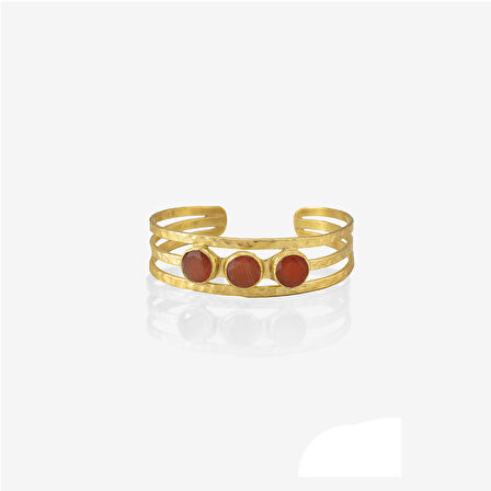Kadir Jewellery 22 Ayar Altın Kaplama El İşçiliği Zirkon Taşlı Kadın Kaburga Bilezik