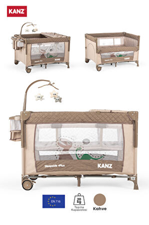 Kanz Sleepside +Plus Anne Yanı Park Yatak Kahve - Yatak Hediyeli